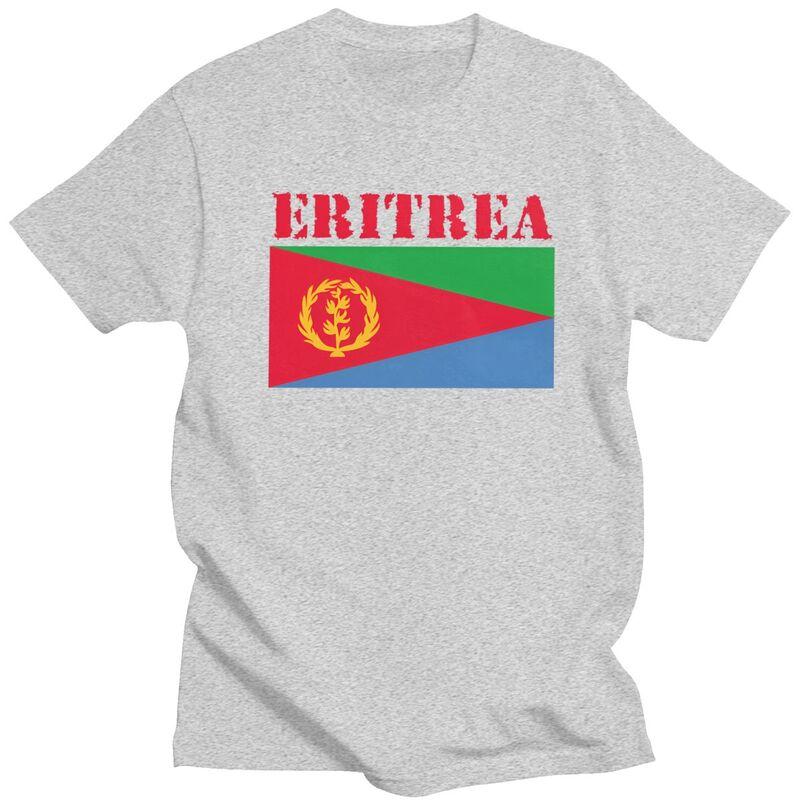 Custom Eritrea Flag Tshirt for Men Short Sleeve T Shirt Tshirt Slim Fit Pure Cotton Tees Gift