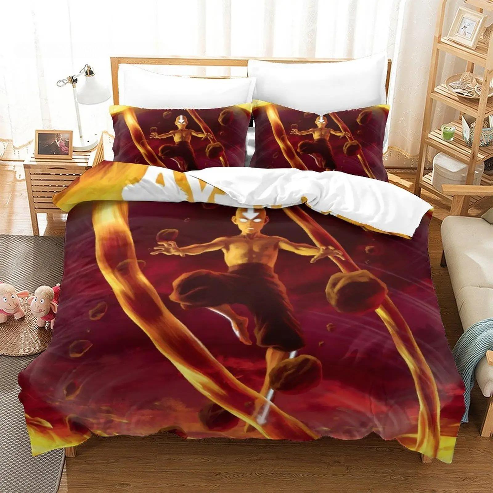 

2025 Avatar the last airbender Bedding Set Single Twin Full Queen King Size Bed Set Aldult Kid Bedroom 3D Print Anime Bed Sheet 70x133cm 2pcs