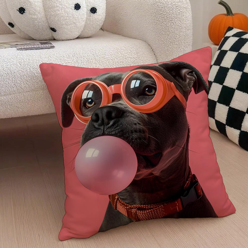 Cute Colorful Art Animal Bubble Fashion Tiger Cushion Cover Throw Pillow Cover Hidden Button Durable Polyester Chair Cushion