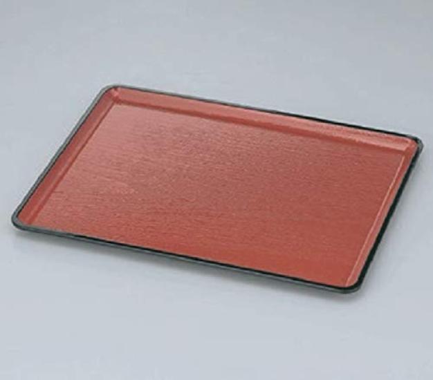 Paulownia Wood Banquet Vermilion and 6 Shaku Ale-net Tray, Black, Non-Slip,