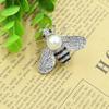 Pearl Crystal Diamond Cute Bee Brooch: Insect Lapel Pin Corsage