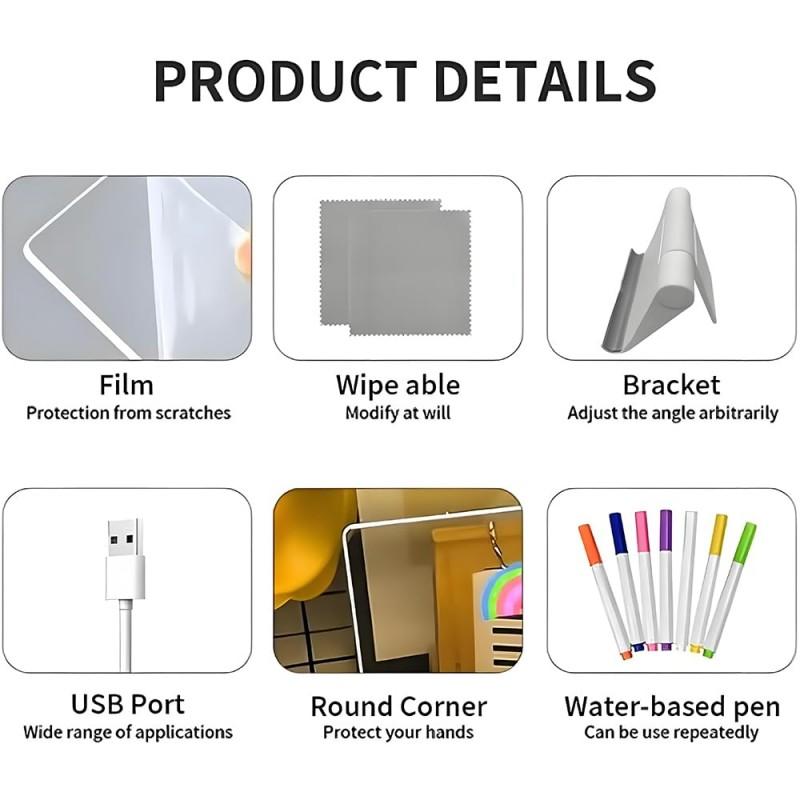 LED light up acrylic message board Erasable USB Children's Drawing Board DIY Tools for Birthday Gifts Bar Advertising Boards