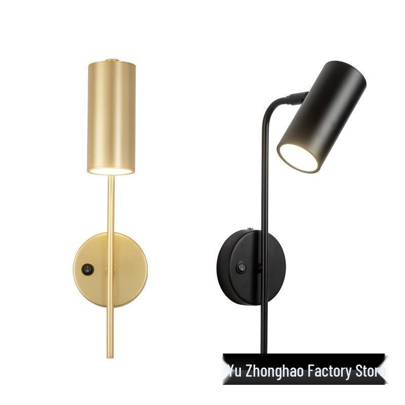 Nordic Postmodern Minimalist Rotatable Wall Lamp with Switch for Living Room or Bedroom.