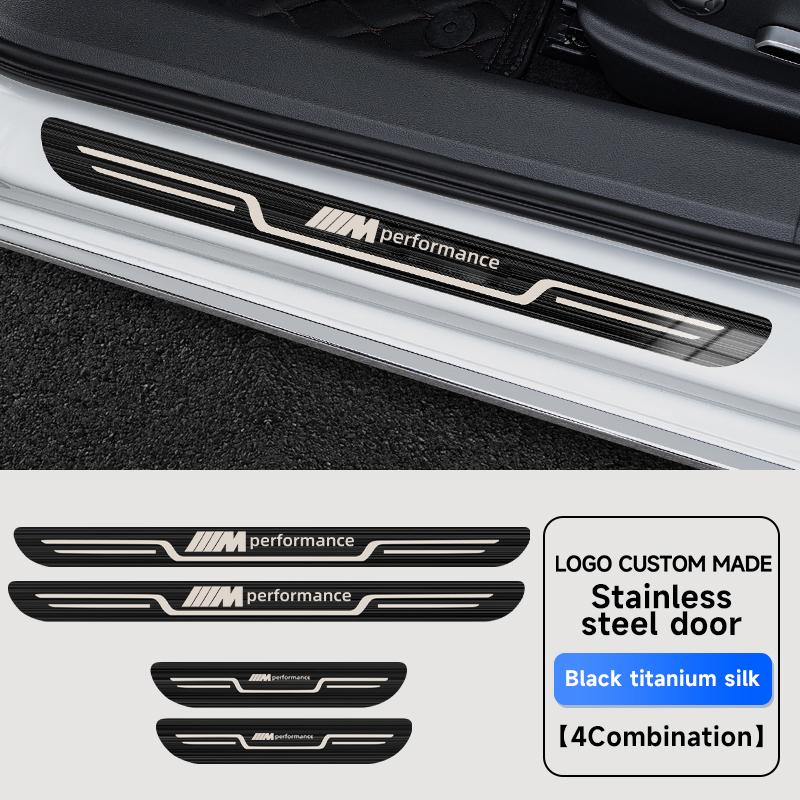 Stainless Steel Car Door Sill Scuff Plate For BMW M M3 M5 X1 X3 X5 X6 E90 E91 E92 E93 M3 E60 Anti-Scratch Seal Tang Protection