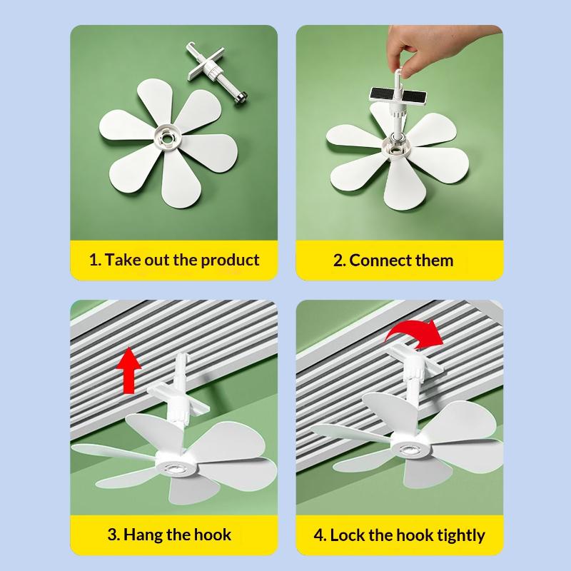 1Pcs No Power Silent 6 Leaves Ceiling Fan Air Conditioner Wind Guide Accessories Anti-Condensation For Camping Dormitory Tent