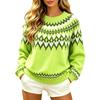 Women's Neck Sweater - Soft Oversized Knit Pullover Top for Casual Everyday Wear