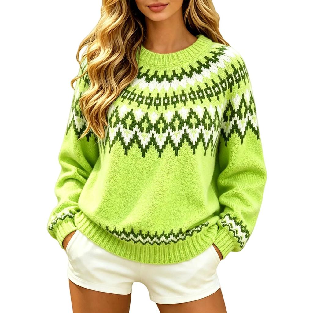 Women's Neck Sweater - Soft Oversized Knit Pullover Top for Casual Everyday Wear