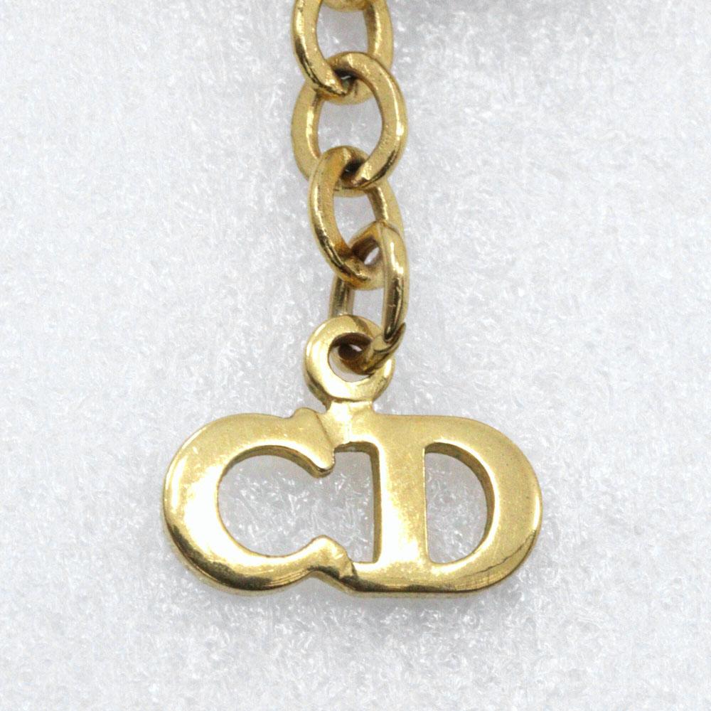 Dior CD Logo Necklace Plated Gold 4.6g Women Used