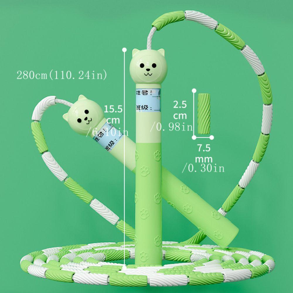 2.8m Segmented Fitness Jump Rope Bamboo Joint Sports Rope Soft Bead Skipping Rope Home Exercise
