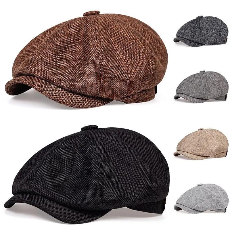 Men Casual Sboy Hat Spring Autumn Retro Beret Hats Casual Hats Unisex Octagonal Cap For Men Street Caps Gorras