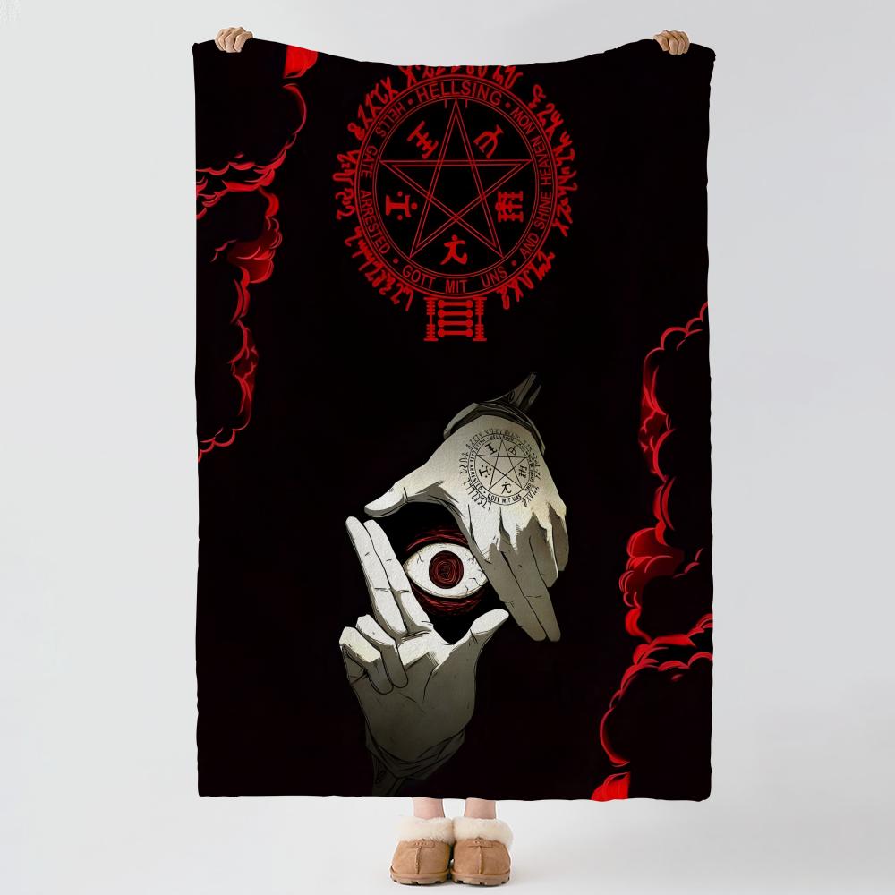 Anime H-Hellsing-g Throw Thick Comfort Flannel Quilt, Multi-scene Use Indoor Outdoor Daily Nap