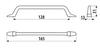 UU57 Handle, Textured Graphite, 128mm