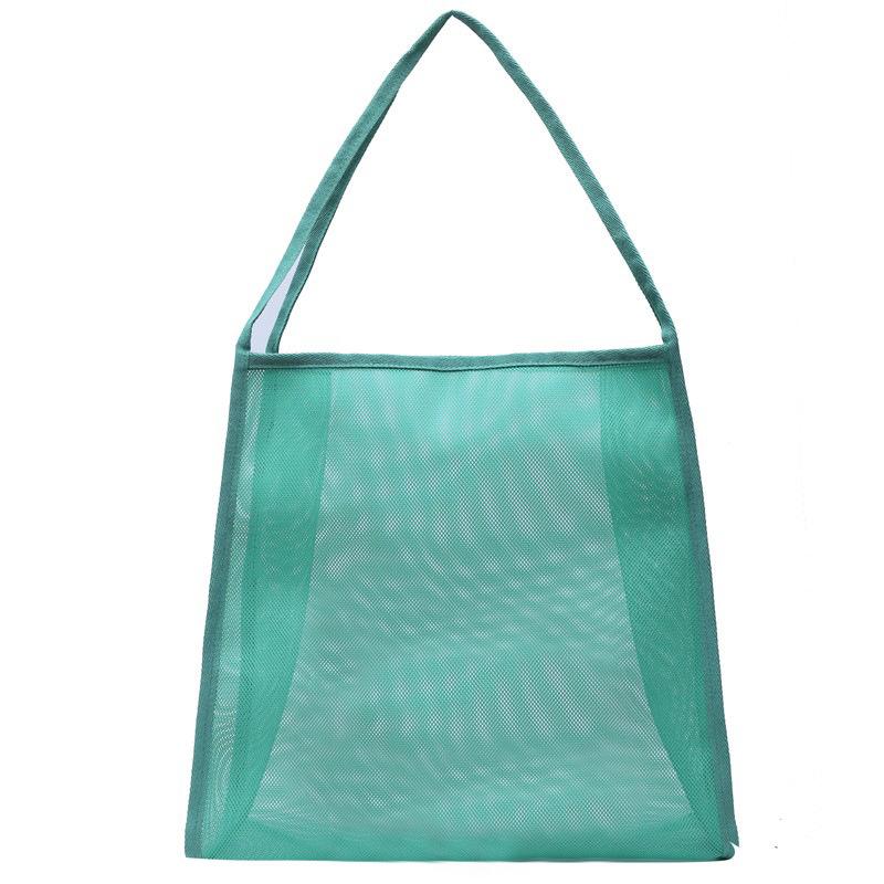Wind Transparent Mesh Single Shoulder Satchel Lightweight Large Capacity Versatile Shopping Bag Beach Bag