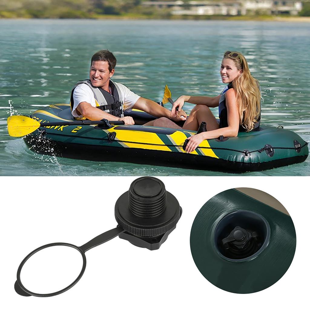 Black Plastic Inflatable Boat Replacement Air Valve 22.9mm Outer Diameter