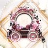 [Acrylic frame] Horse-drawn carriage-shaped acrylic badge frame [Shojo Eat-and-Fart] For badges and acrylic stands Red 56mm 57mm 58mm Otaku activity