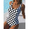 Costume da Bagno Intero Sexy Estivo con Stampa Astratta, Vestibilità aderente e snellente, Schiena profonda a U, Costume da Bagno alla Moda Accattivante per Spiaggia, Piscina, Vacanze