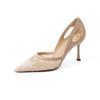 Luxury Mesh Embroidery High Heels Women Sexy Pointed Toe Stiletto Heel Pumps Summer Elegant Women Wedding Banquet Dress Shoes