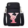 2024 Mobile Phone Bag Women's Messenger Bag New Alphabet Letter Printing Black Shoulder Bag Change Bag