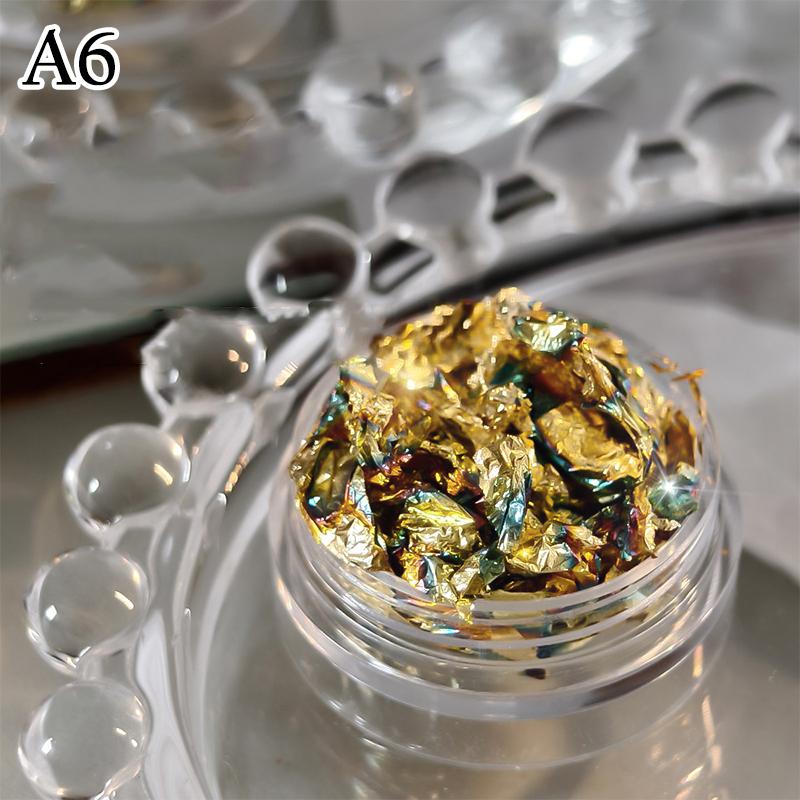 1Box Rose Gold Silver Irregular Foil Paper Nail Art Sequin Stickers Glitter DIY Manicure UV Gel Polish Decoration Tools
