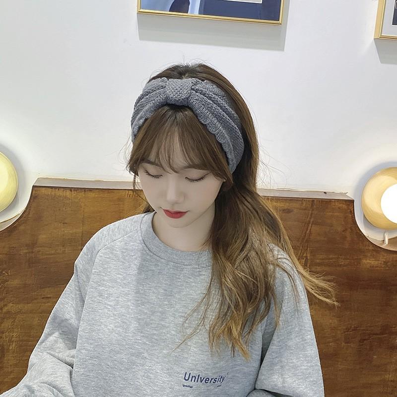 Knitted Wool Headband, Ear Protection, Headgear, Bow Headgear, Elastic Lace Warm Autumn And Winter Headband