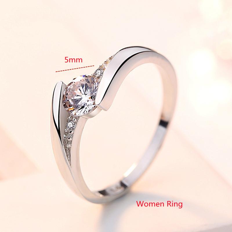 

Buyee 925 Sterling Silver Couples Ring Sets Light White Zircon Sweet Ring Finger for Woman Man Wedding Jewelry Circle Sets 5