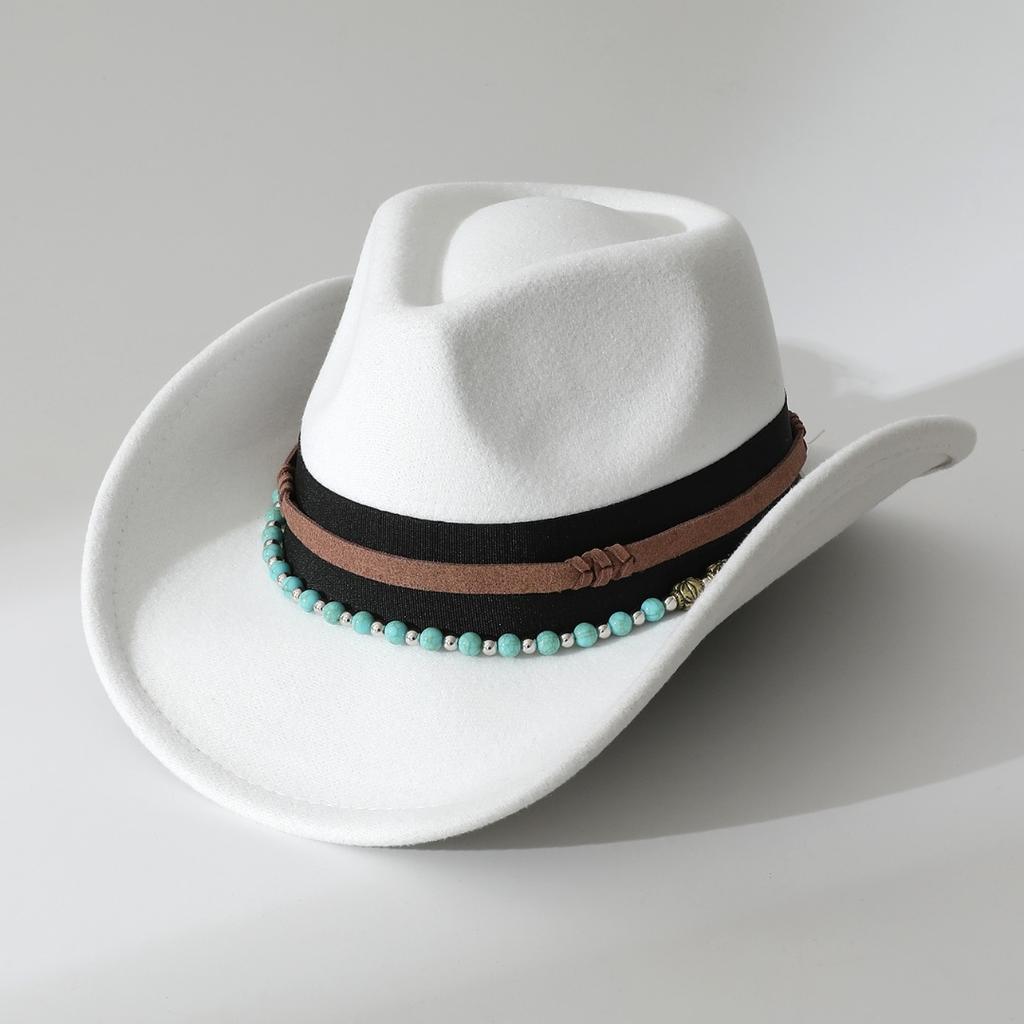 European and American Gothic Style Velvet Necklace, Western Cowboy Hat, Halloween Tassel Crystal Choker, Jazz Fedora Hat