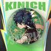 Genshin Impact Kiinichi Acrylic Stand Key Boulder Can Badge Set of 6/5 Cards, Badges, Pins, with Stand, Lightweight, Cute (A)