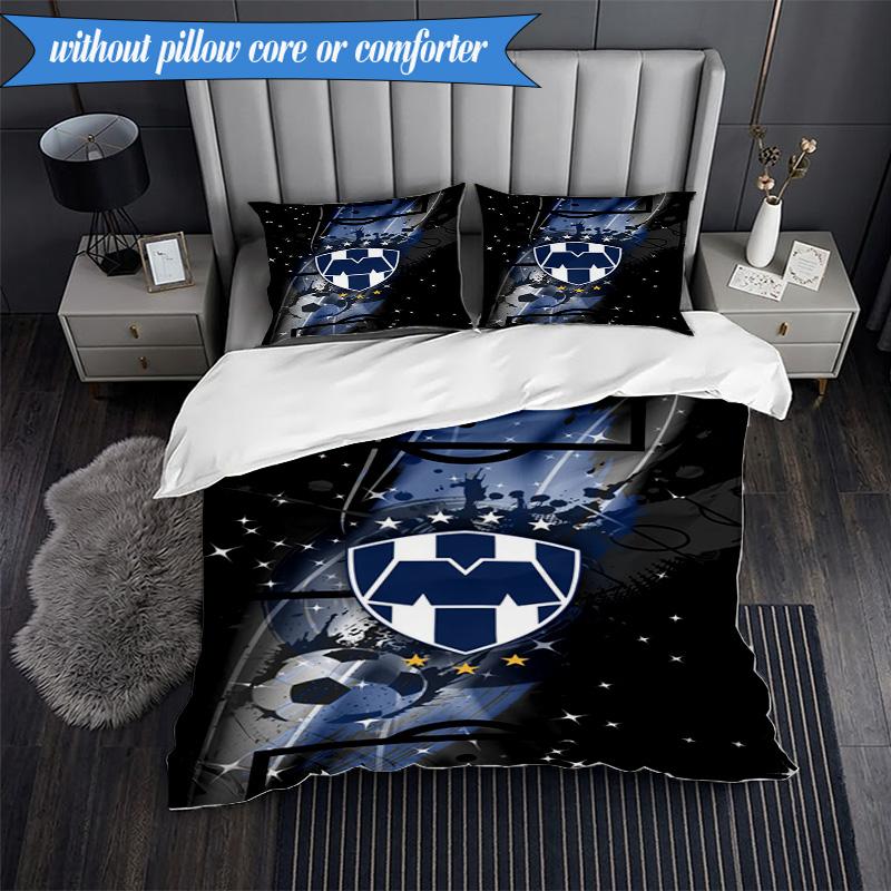 Football Club Emblem 3pcs K-pop music group Bedding set,Ideal for Bedroom, Dormitory,Including Duvet Cover And 2pcs Pillowcases,Fan gifts