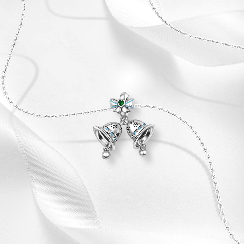 Christmas Charms 925 Silver Santa Claus Snowman Bell Moose Sled Pendant Metal Beads Cute Necklaces DIY Jewelry Gif