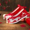 Embroidered Shoes Fringed Hanfu Shoes Antique Xiuhe Shoes Chinese Inner Heightening Cloth Shoes