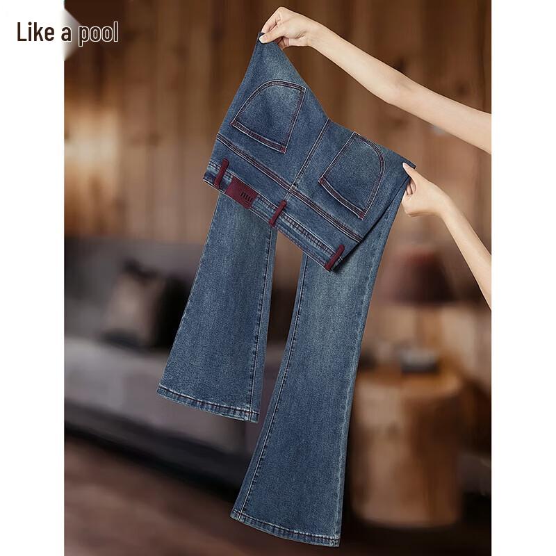 Women s High-Waist Flared Retro Jeans XL