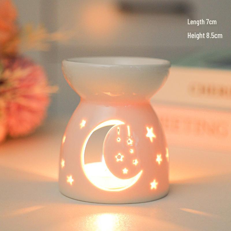Ceramic Aromatherapy Oil Burner & Wax Melter for Fragrance, Incense & Bedroom Light
