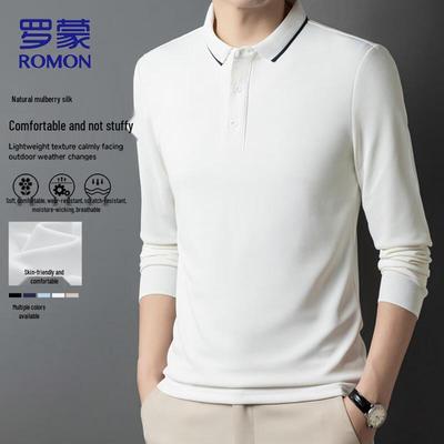 Men's Long-Sleeve Business Casual Polo Shirt