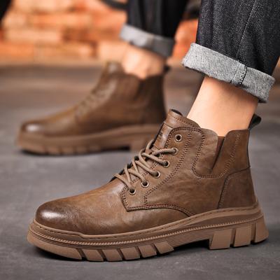 Mode Neue Modelle Minimalistischer trendiger und vielseitiger Stil Lässige Stiefel Freizeit Herren zum Schnüren Herrenstiefel für Herbst und Winter Arbeit