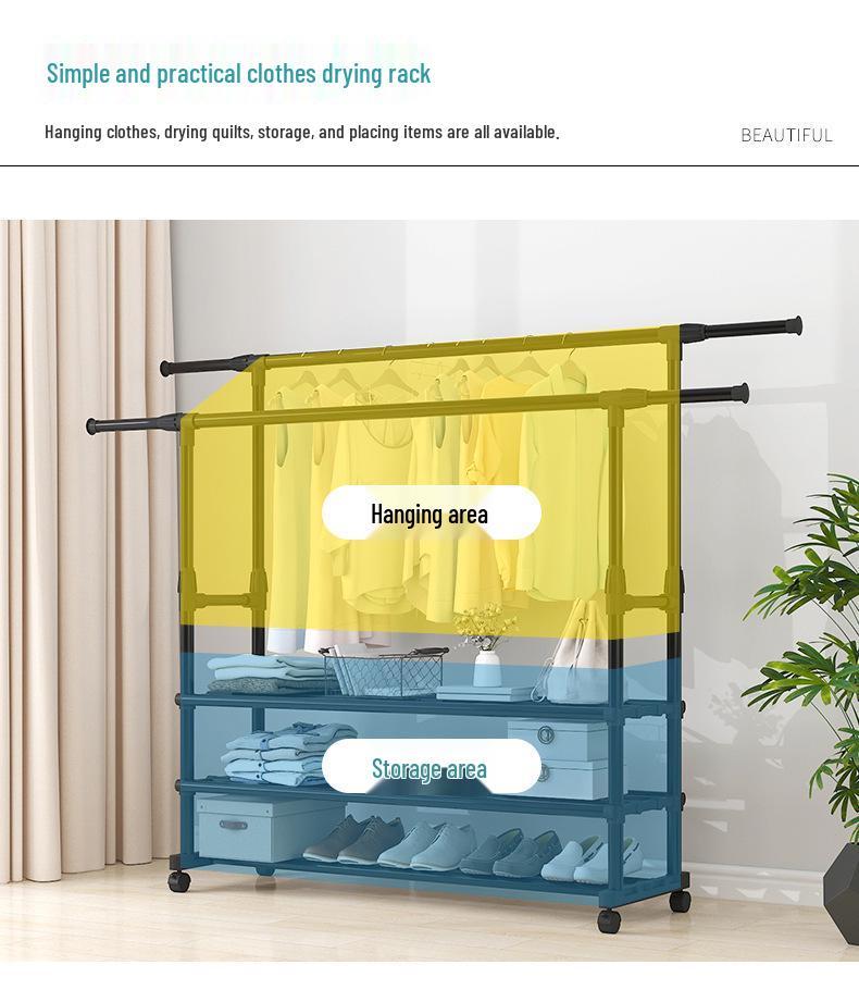 Compact Household Floor Drying Rack - Fixed Height