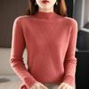 Women's High Neck Slim Fit Wool Sweater - Stylish, Thick, Versatile Long Sleeve Knitwear for Autumn and Winter