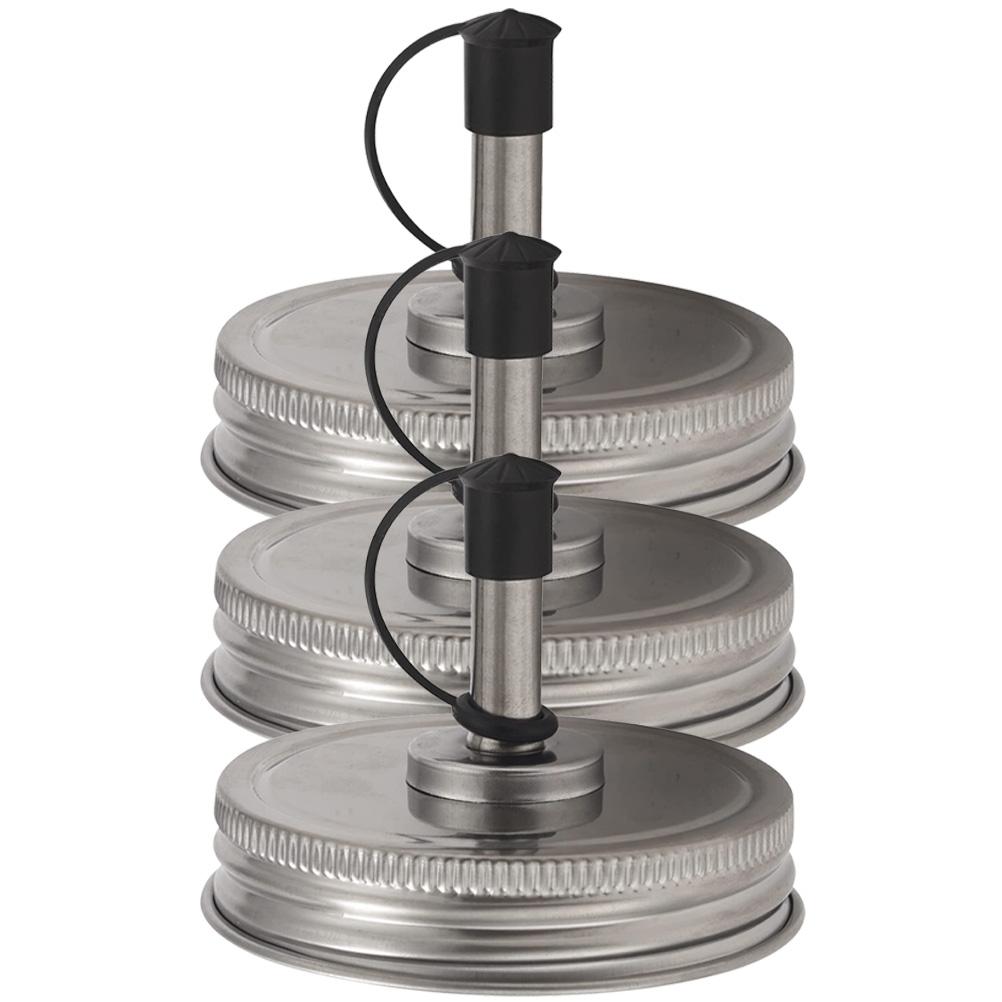 3 Pcs Carafe with Lid Mason Jar Lids Oil Pourer for Spout Caps Dispenser