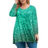 Women's Plus Size Top, Garden Collar Long Sleeved Shirt, Fashionable Floral Print Casual Top
