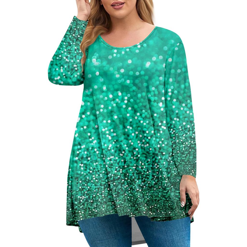 Women's Plus Size Top, Garden Collar Long Sleeved Shirt, Fashionable Floral Print Casual Top