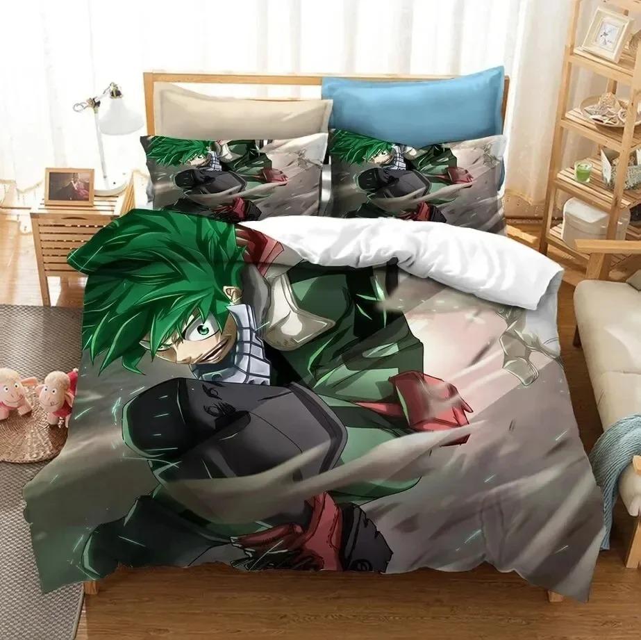 Anime 3D-tryck My Hero Academia Shoto Todoroki Sängkläder Påslakan Sängset Täcke Örngott Täcke King Queen Size