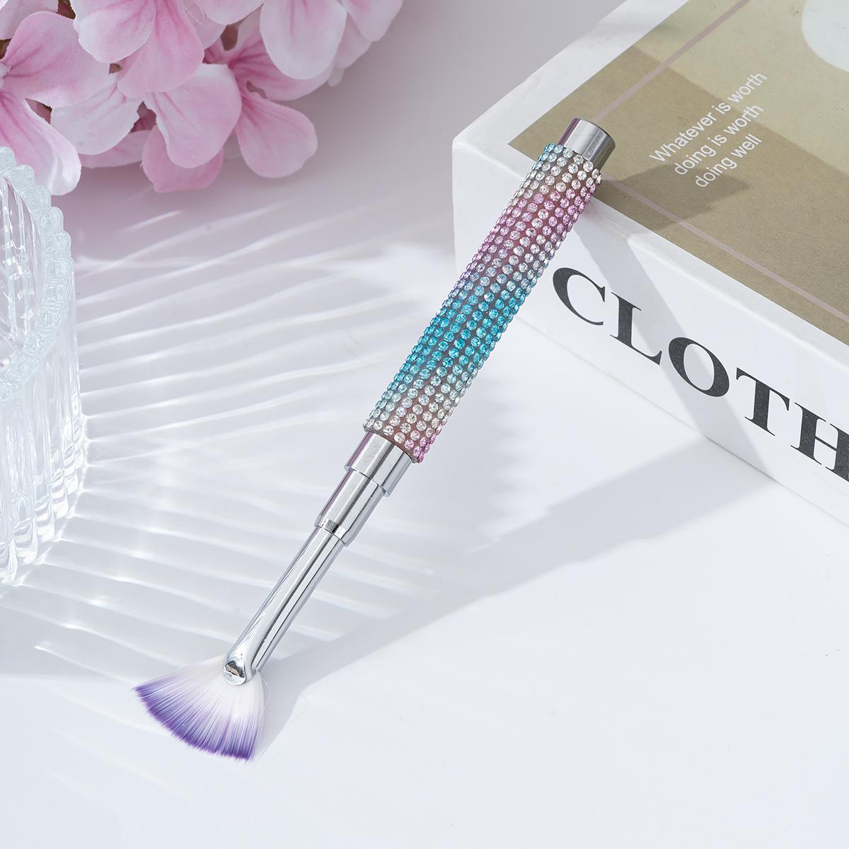 

Diamond-encrusted manicure brush New with diamond manicure fan pen fan brush 2 colors optional nail brush