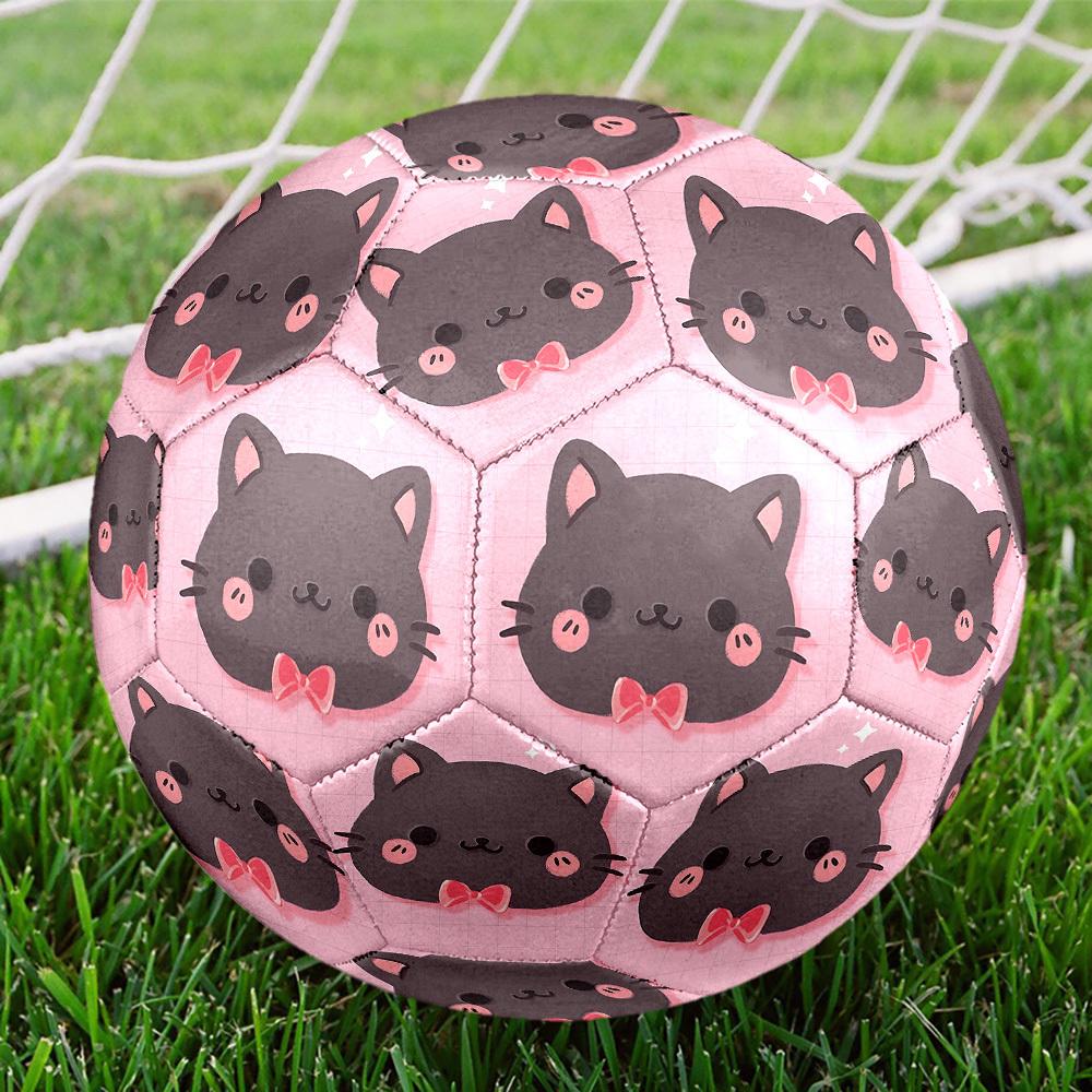 1pc Kawaii Cat Icon Size 5 Soccer Ball Professional Match Training Football Indoor &Outdoor Sports Ball Lightweight Durable c6599