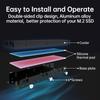 M.2 2280 SSD Heatsink Support PS5 PC, JEYI NVME NGFF 2280 SSD Double-Sided Heat Sink Cooling with Thermal Silicone Pads Cooler