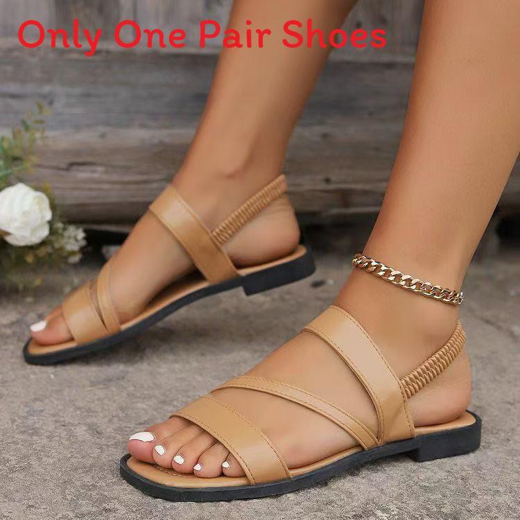 Summer Beach Sandals For Women With Cross Strap Pu Material Lightweight Nonslip For Adult Comfort