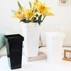Cubo de Flores Fácil de Mover Resistente a la Intemperie Plástico Exterior Interior Balcón Macetero con Maceta Interior Decoración del Hogar