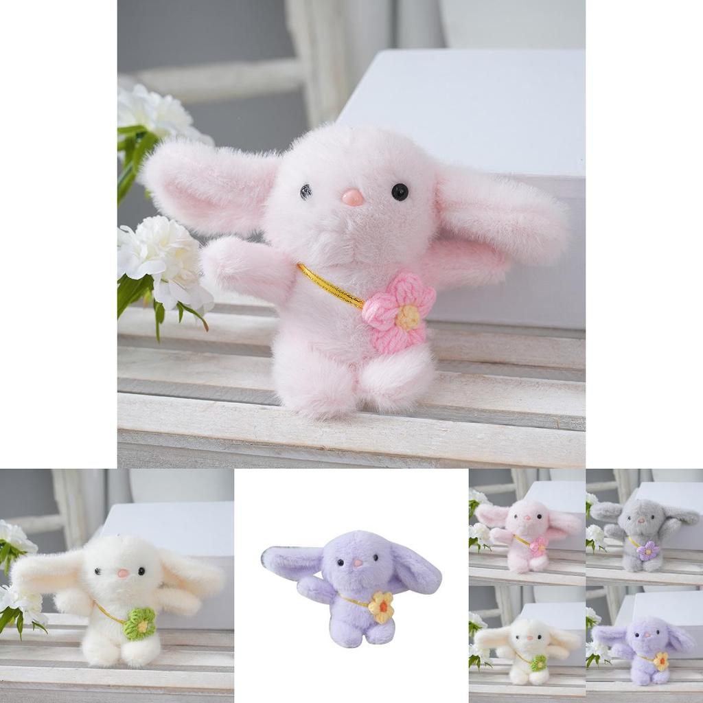 Cute Plush Rabbit Keychain Adorable Bear Doll Backpack Charm Soft Toy 16cm For Kids