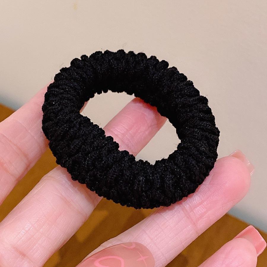 Elastico per Capelli a Scrunchie in Lussuosa Pelle Nera - Elastico Durevole per Capelli da Donna