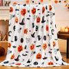 Halloween Pumpkin Pattern Blanket Flannel Soft Comfortable Home Blanket Warm Blanket Holiday Gift Decoration