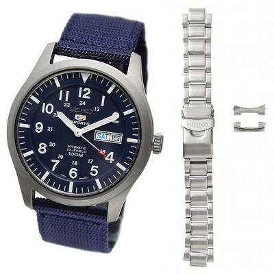5'li SNZG11K1 ve Seiko 5 orijinal askeri 22mm metal kordon [Set ürün] [Seiko İthalat] [Yeniden ithal edilen ürün] 2 parça