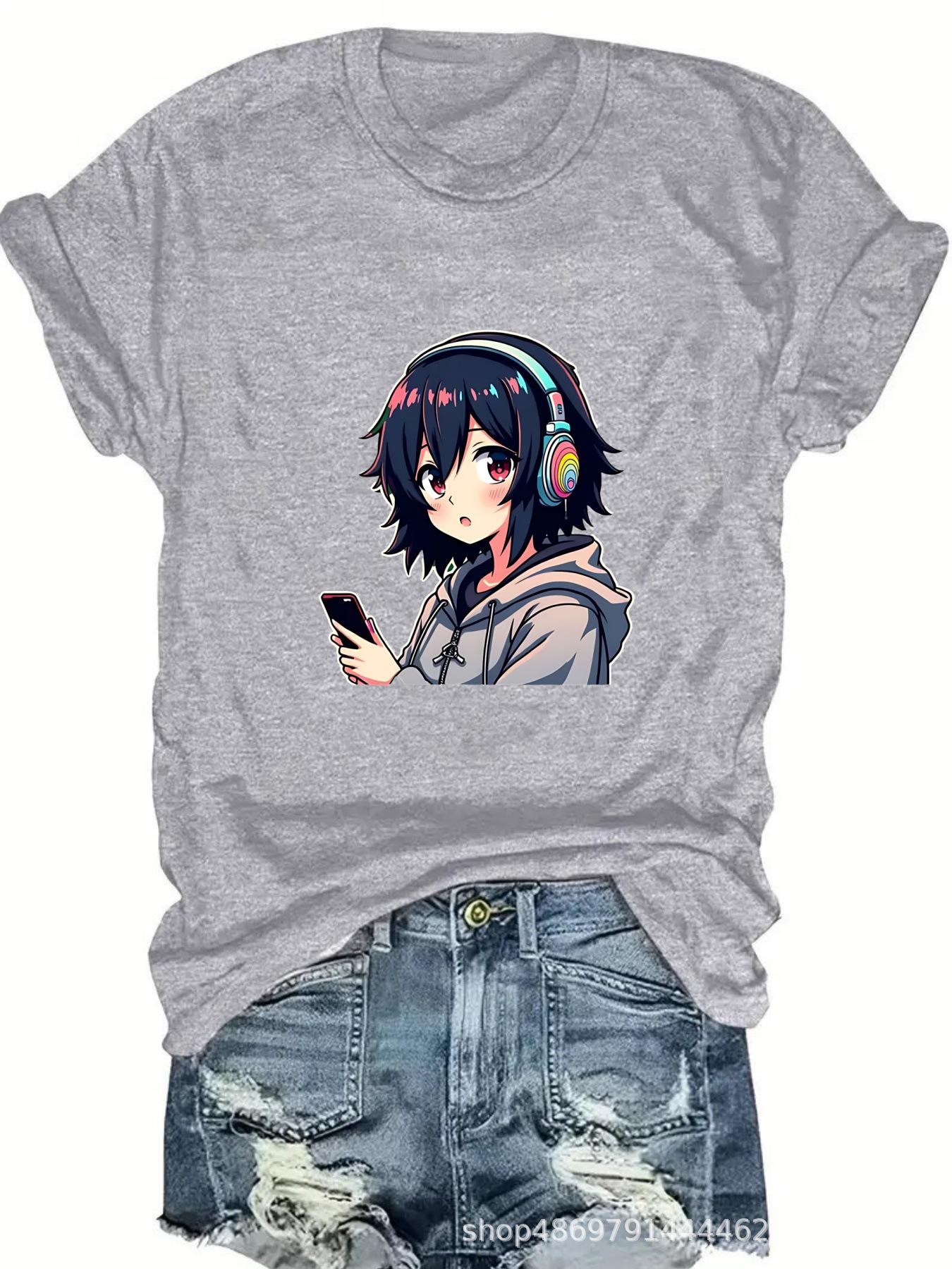 

Women s Fashion Round Neck T-Shirt for Cross-Border Trade S светло-серый